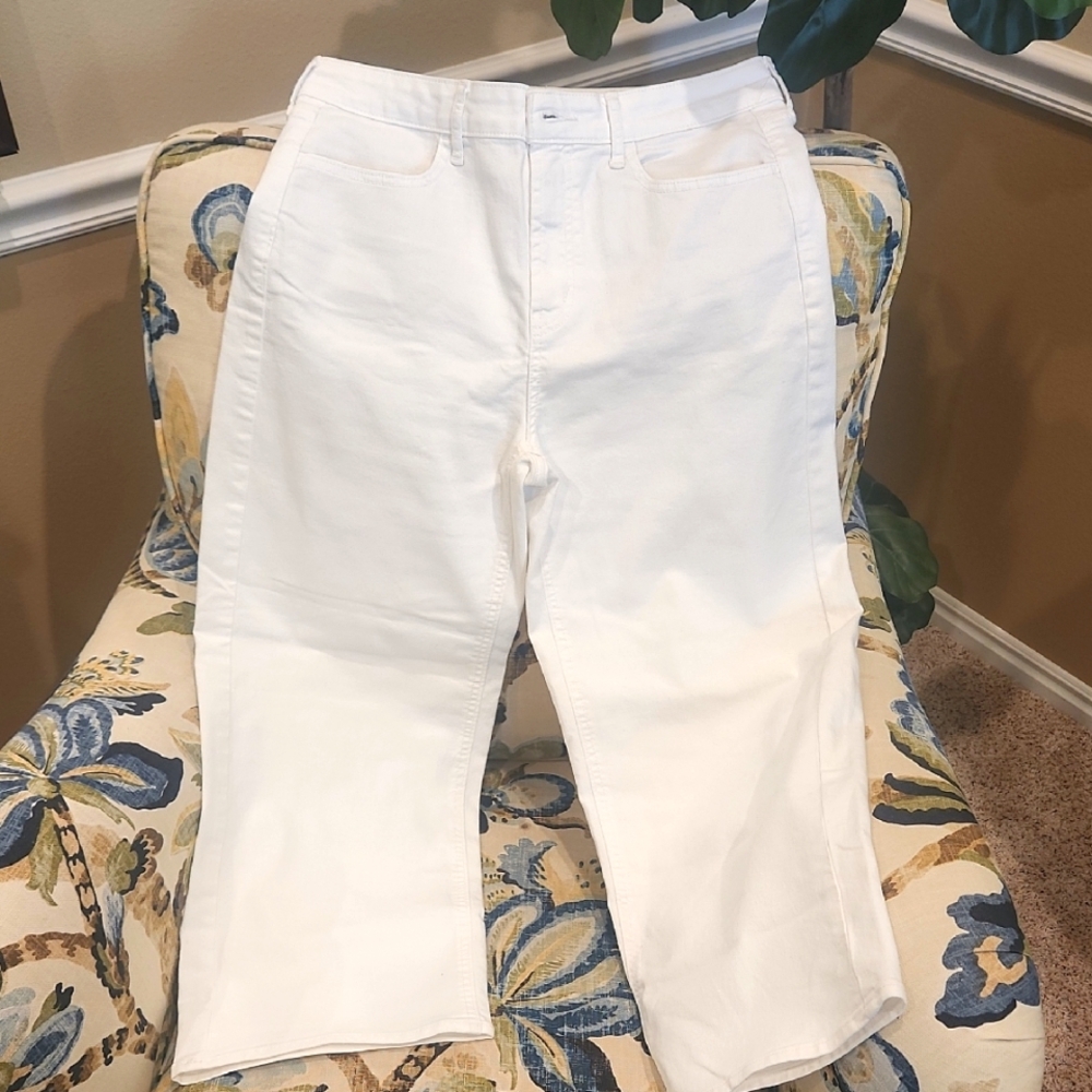 ON High-rise Wow Wide Leg White Cropped
